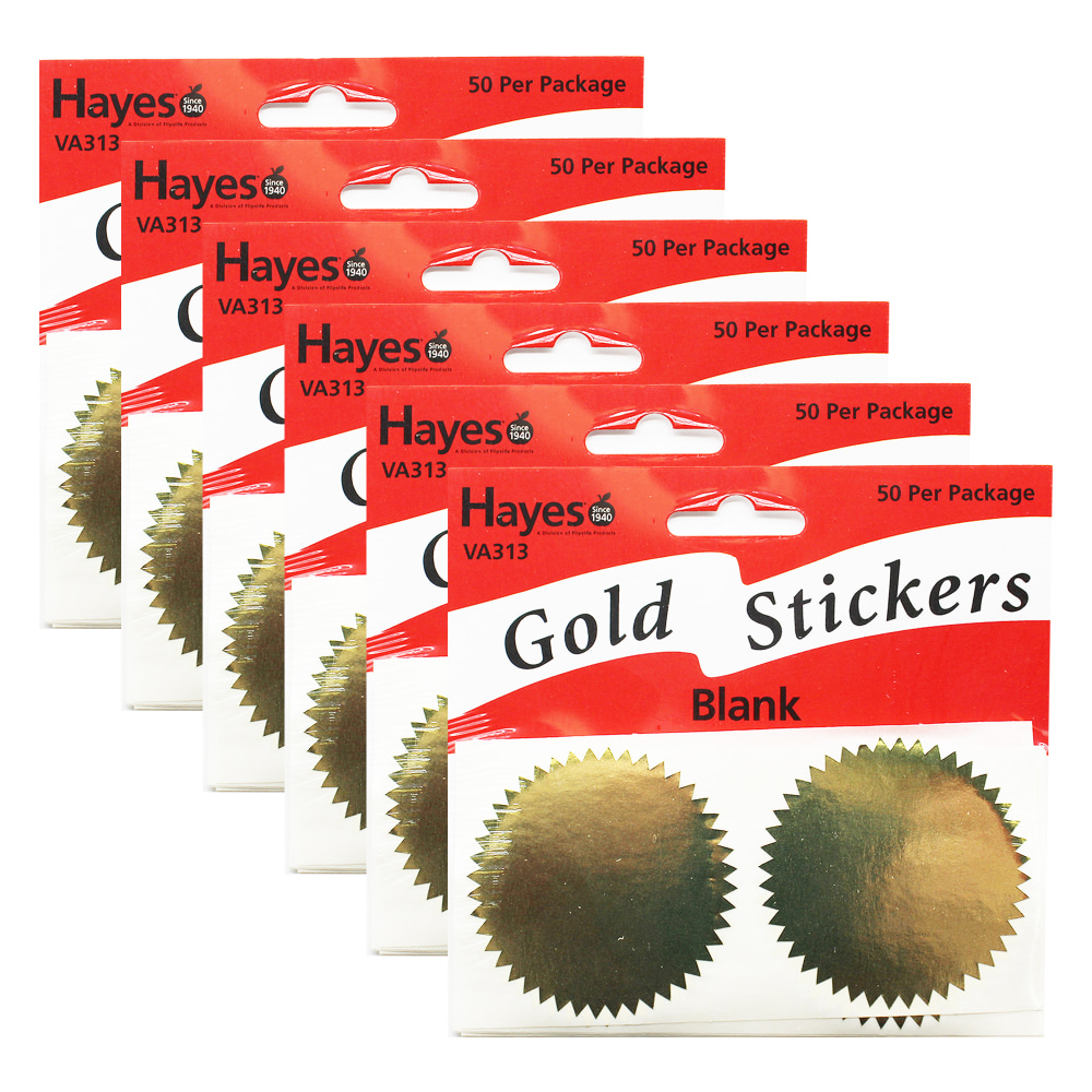 Hayes Publishing Blank Certificate Seals, 2", Gold, 50