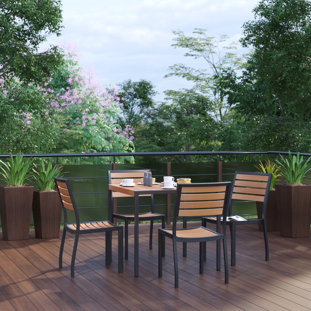 Flash Furniture Lark 5-Piece Patio Table Set With