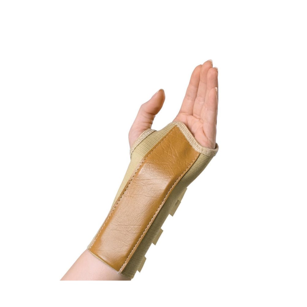 Medline Elastic Wrist Splint, Left, Large, 7", Black
