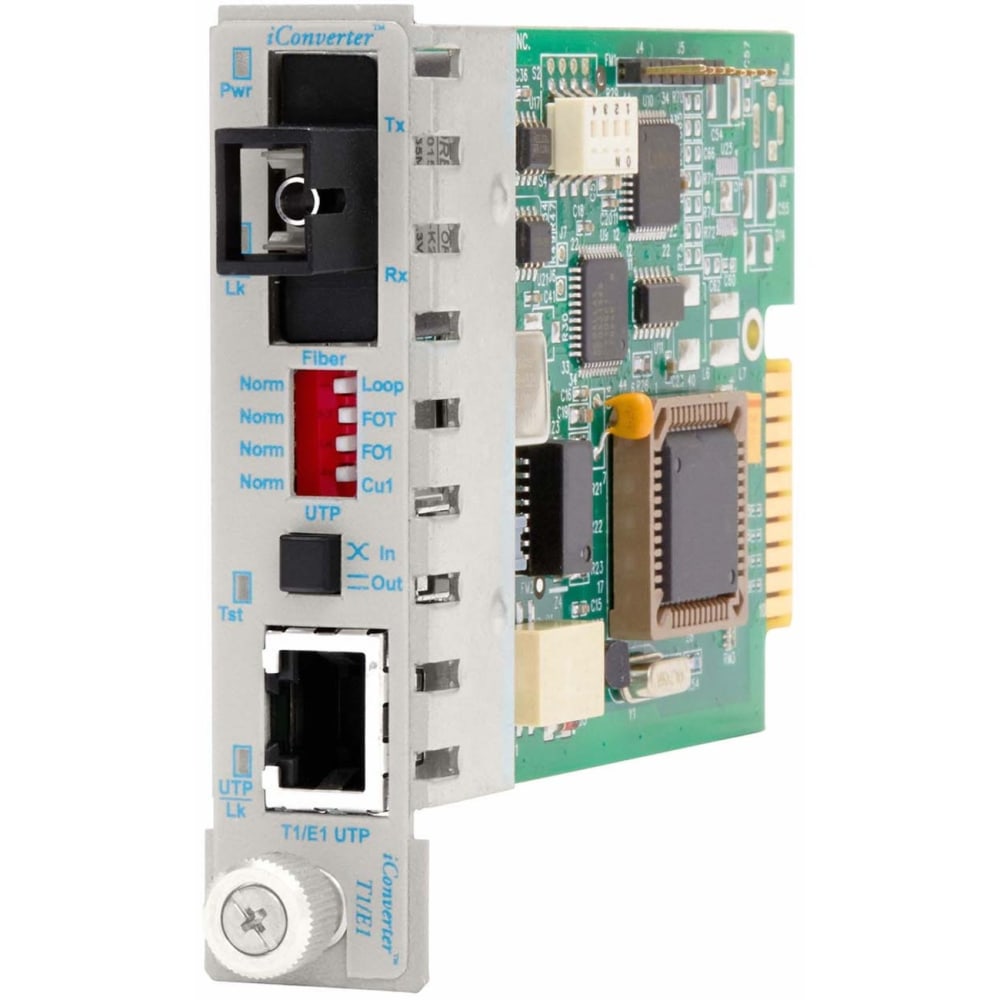 Omnitron iConverter T1/E1 Single-Fiber Media Converter RJ48 SC