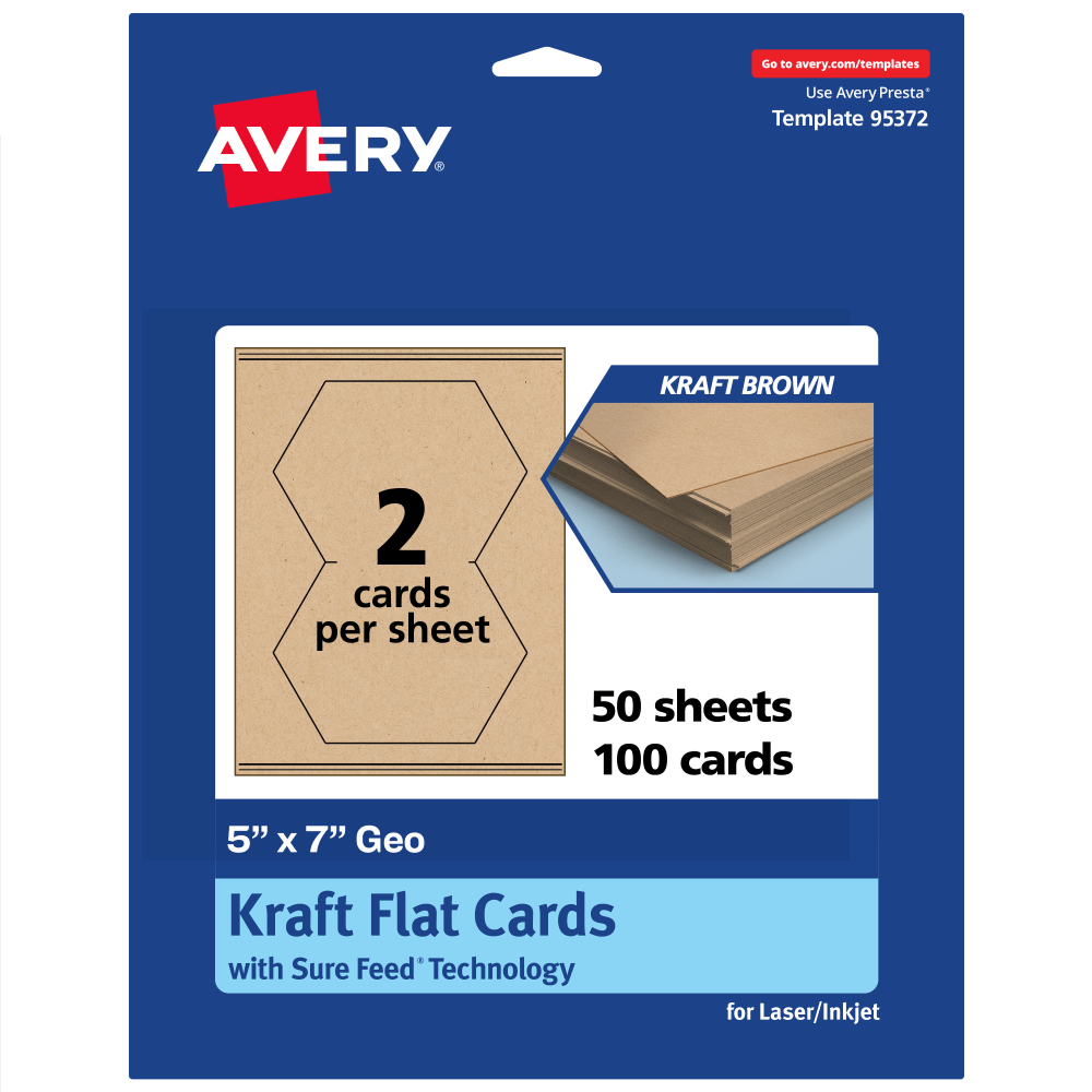 Avery® Printable Flat Cards With Sure Feed® Technology,