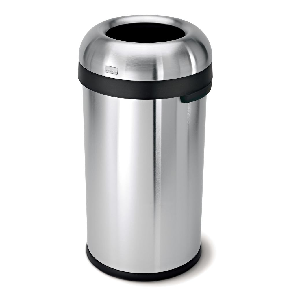 simplehuman®? Bullet Round Metal Open Trash Can, 16