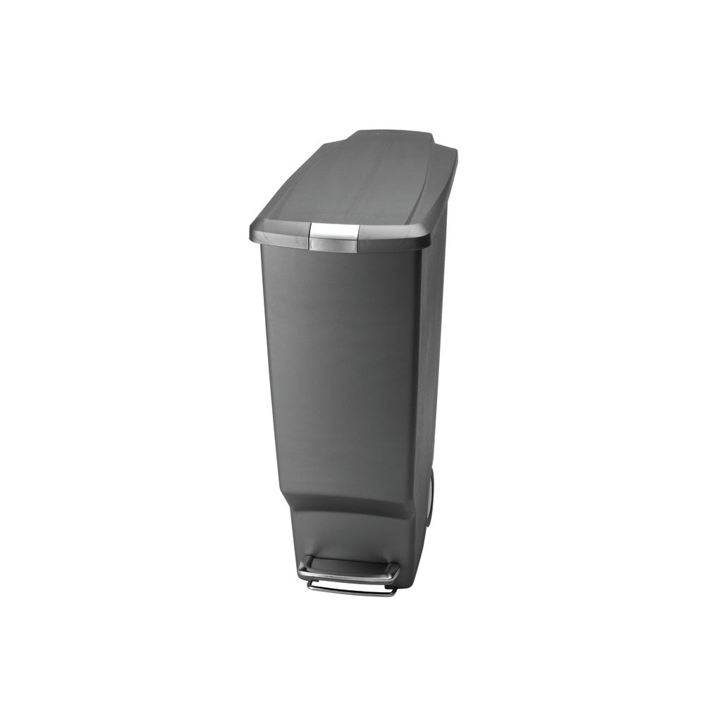 simplehuman Slim Plastic Step Trash Can, 10.57 Gallon,