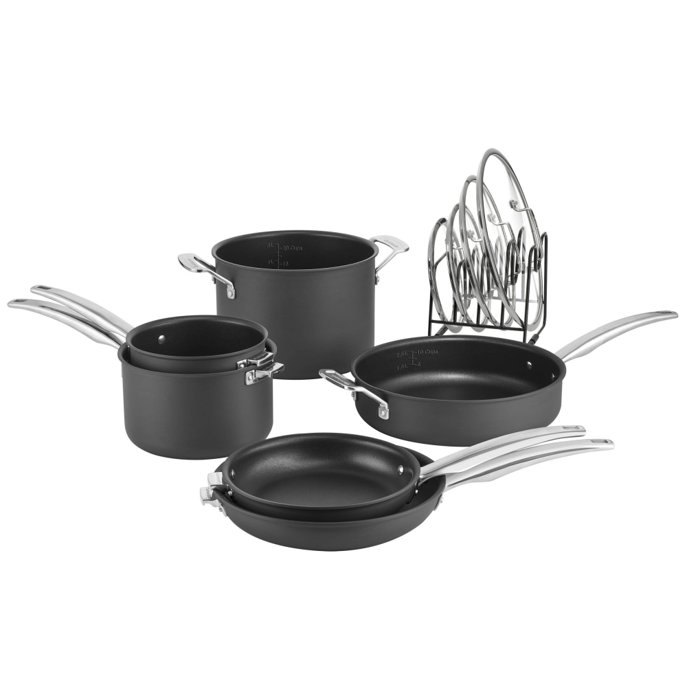 Cuisinart™ Anodized Non-Stick 11-Piece Cookware Set, Dark Brown