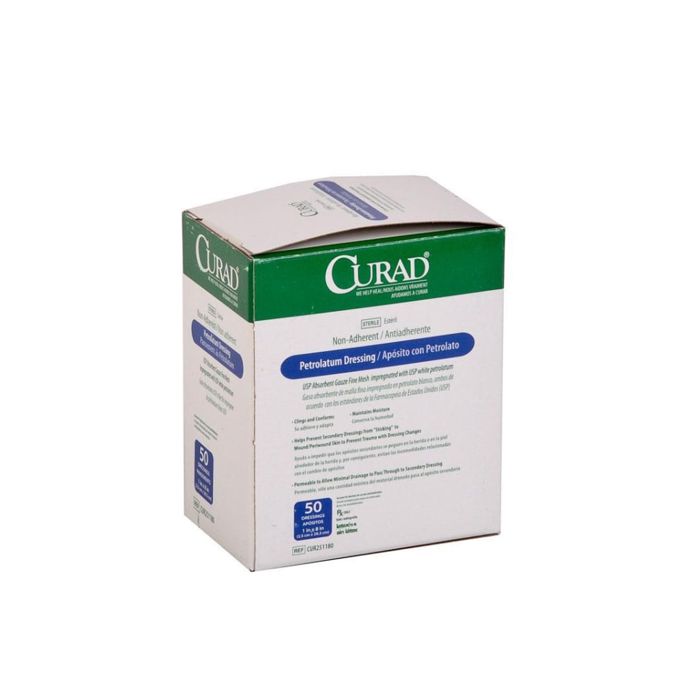 CURAD® Sterile Petrolatum Gauze, 1" x 8", Case