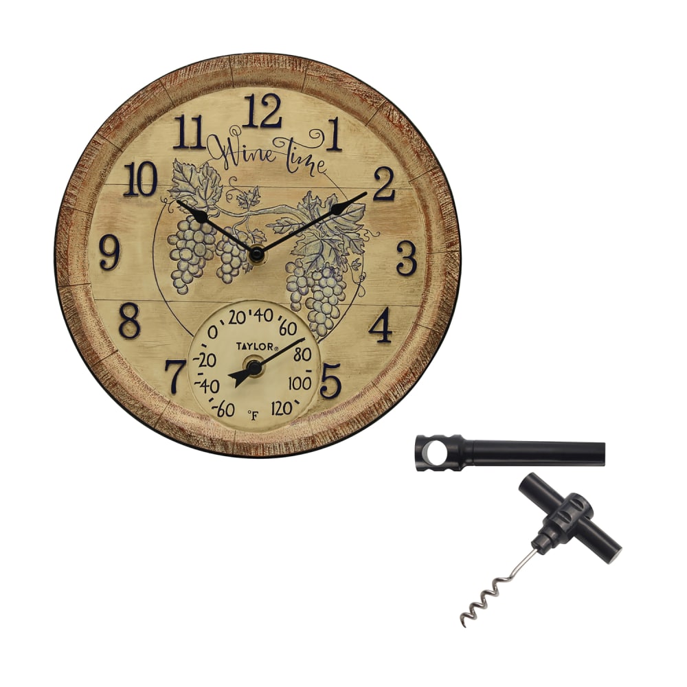 Taylor Precision Products Wine Time Poly Resin Clock