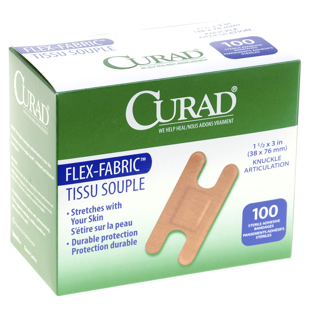 Medline Adhesive Knuckle Bandages, 1 1/2" x 3",