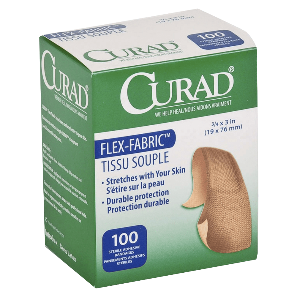 Medline Comfort Cloth Adhesive Fabric Bandages, 3/4" x