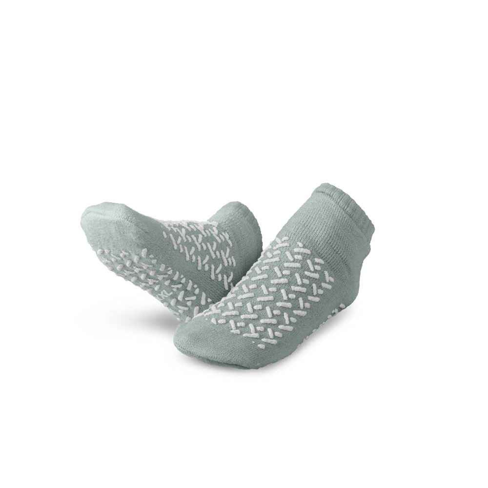 Medline Double-Tread Terrycloth Slippers, 2X, Gray, Pack Of
