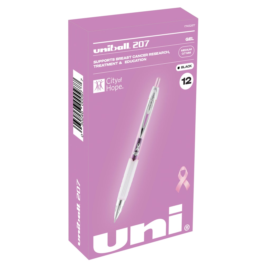 uni-ball® 207™ Pink Ribbon Retractable Fraud Prevention Gel