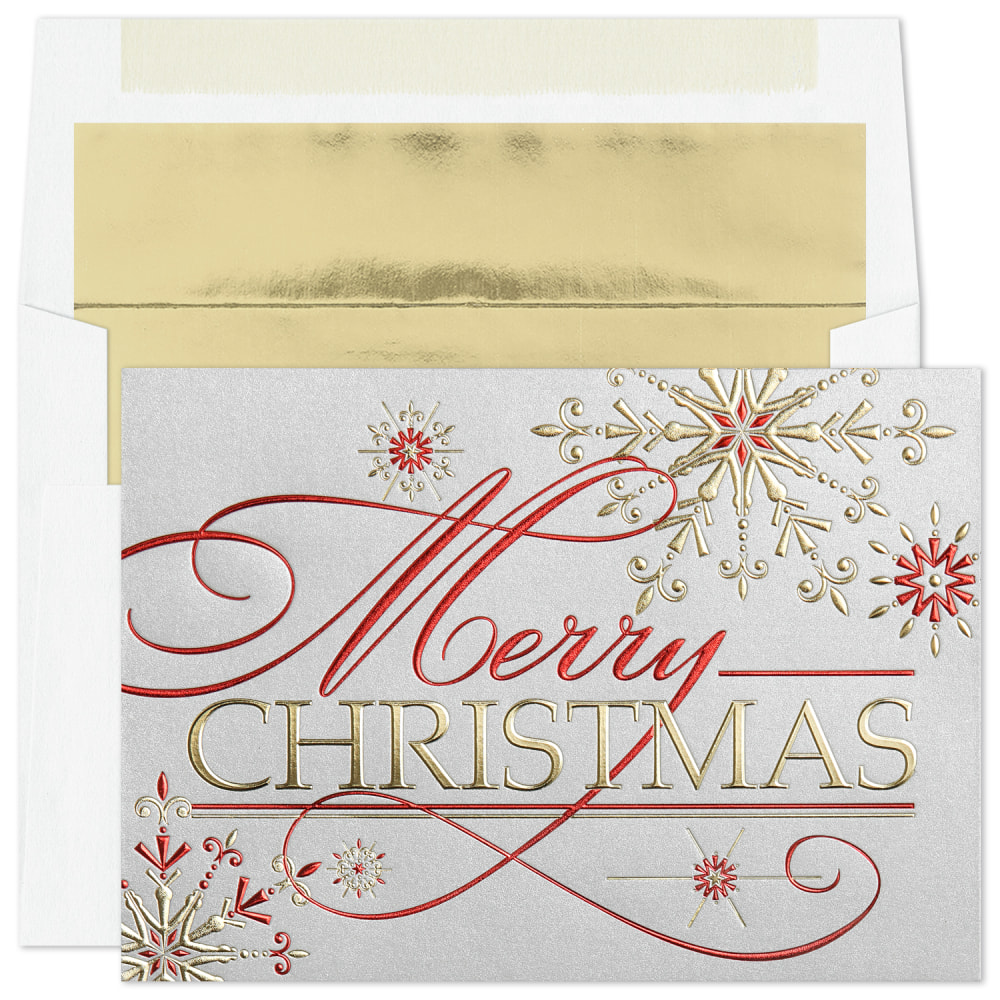 Custom Foil-Embellished Holiday Greeting Cards With Foil-Lined