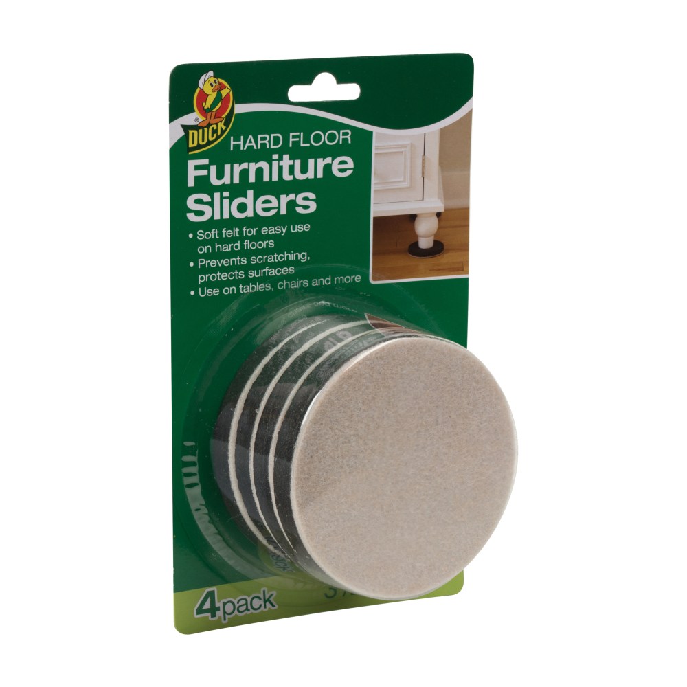 Duck® Felt Hard Floor Furniture Sliders, 3 1/2",