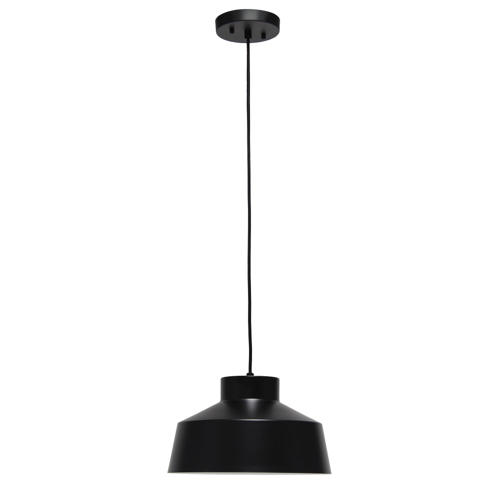 Laila Home Industrial Barn Pendant, 11-3/4”W, Black