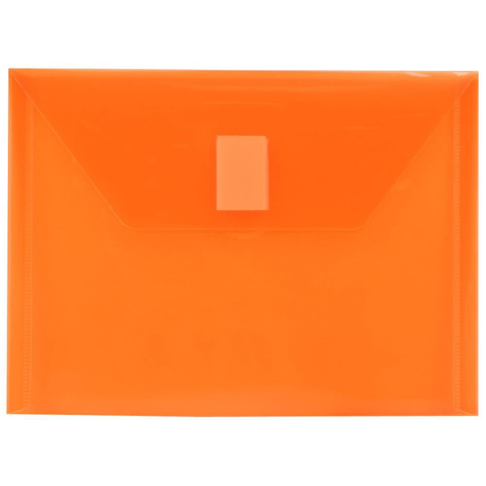 JAM Paper® Plastic Booklet Envelopes With Hook-And-Loop Fastener,