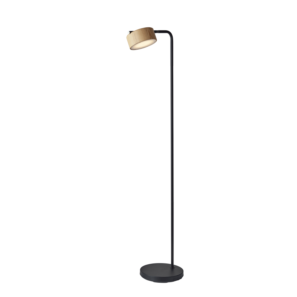 Adesso® Roman LED Floor Lamp, 55"H, Natural Shade/Black