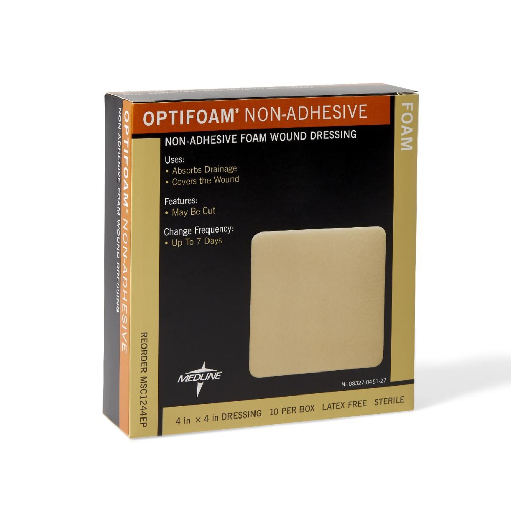 Medline Optifoam Non-Adhesive Dressings, Focus 600, 4" x