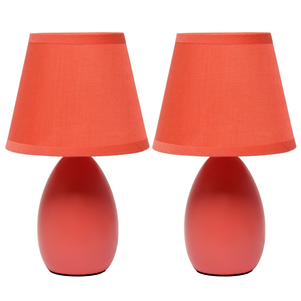 Creekwood Home Nauru Petite Ceramic Oblong Table Lamps,