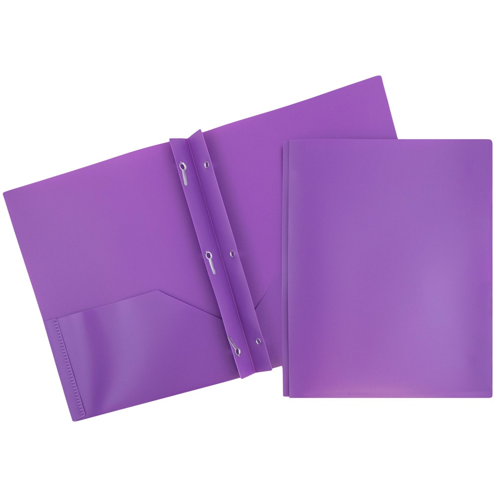 JAM Paper® Plastic 2-Pocket POP Folders with Metal