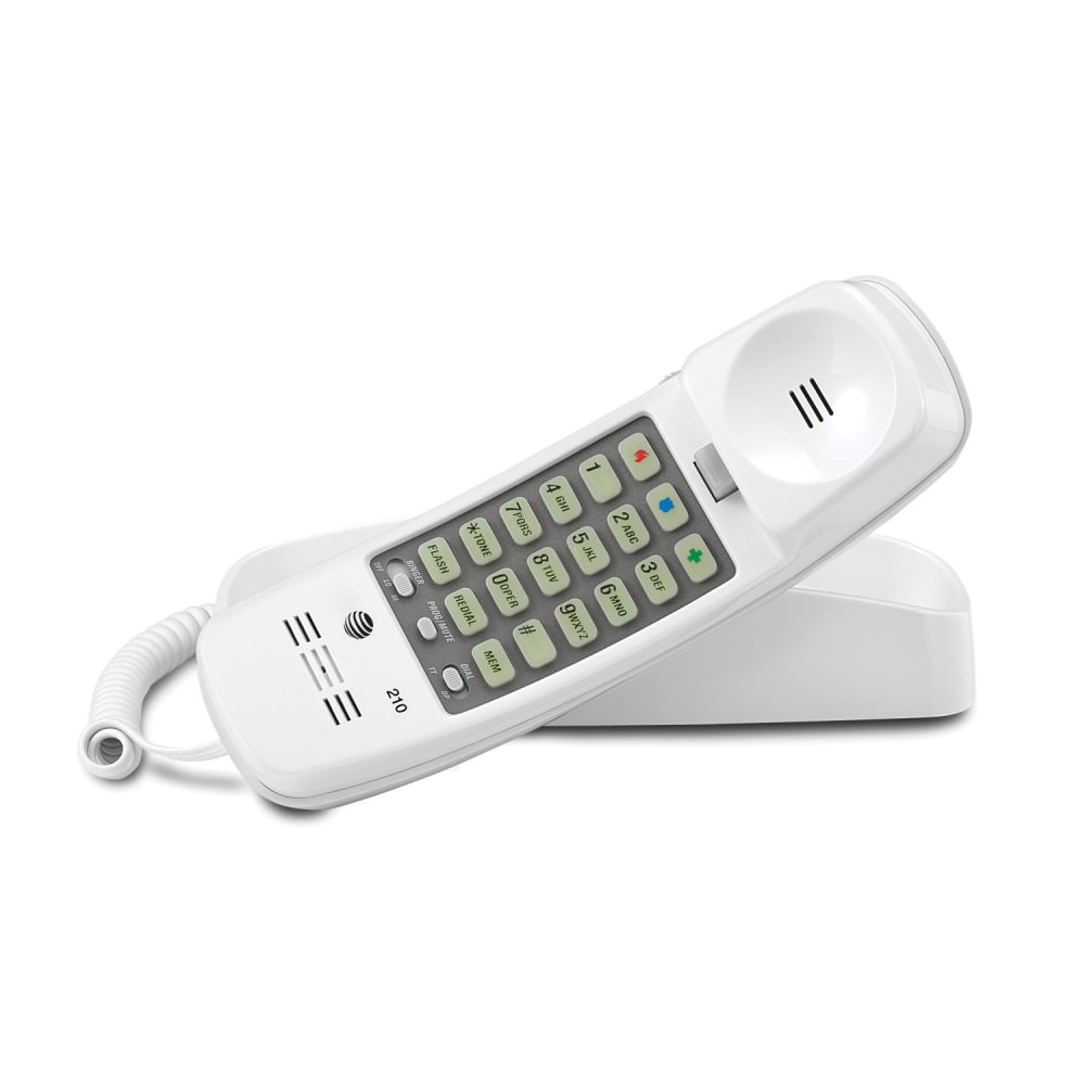 AT&T 210 Corded Trimline Phone with Speed Dial