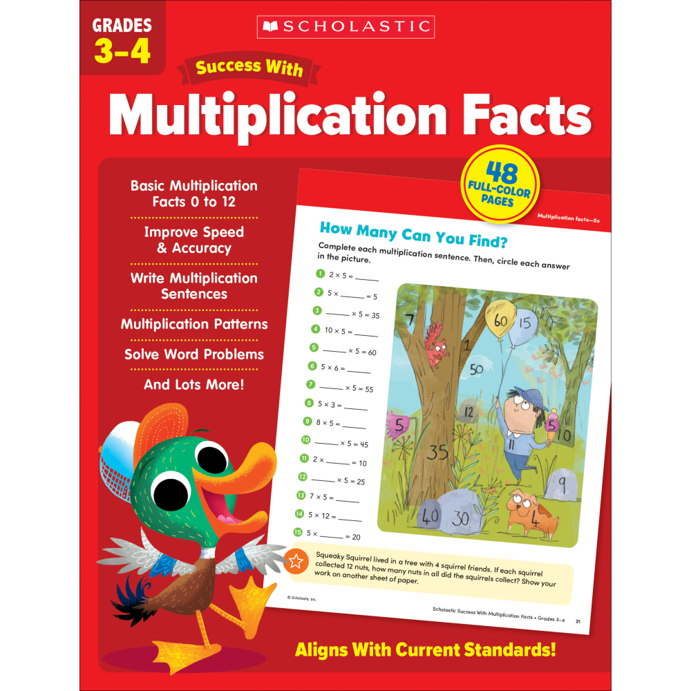 Scholastic Success With Multiplication Facts Workbook, Grades 3