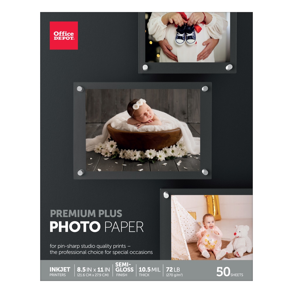 Office Depot® Brand Premium Plus Photo Paper, Semi-Gloss,