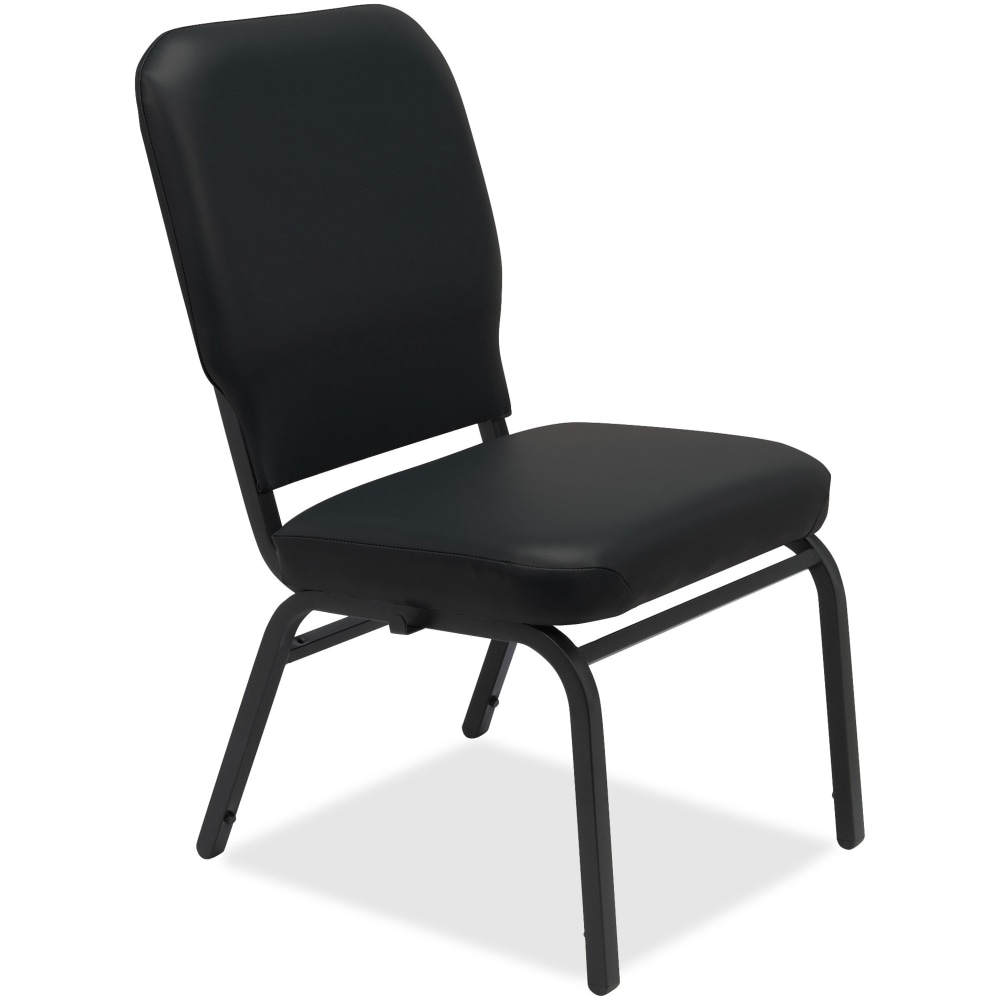 Lorell® Big And Tall Vinyl Stack Chair, Black