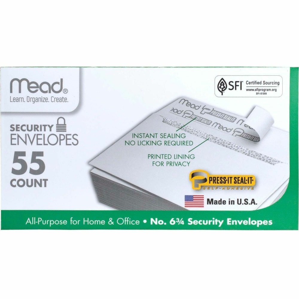 Mead Press-it No. 6 Security Envelopes - Security