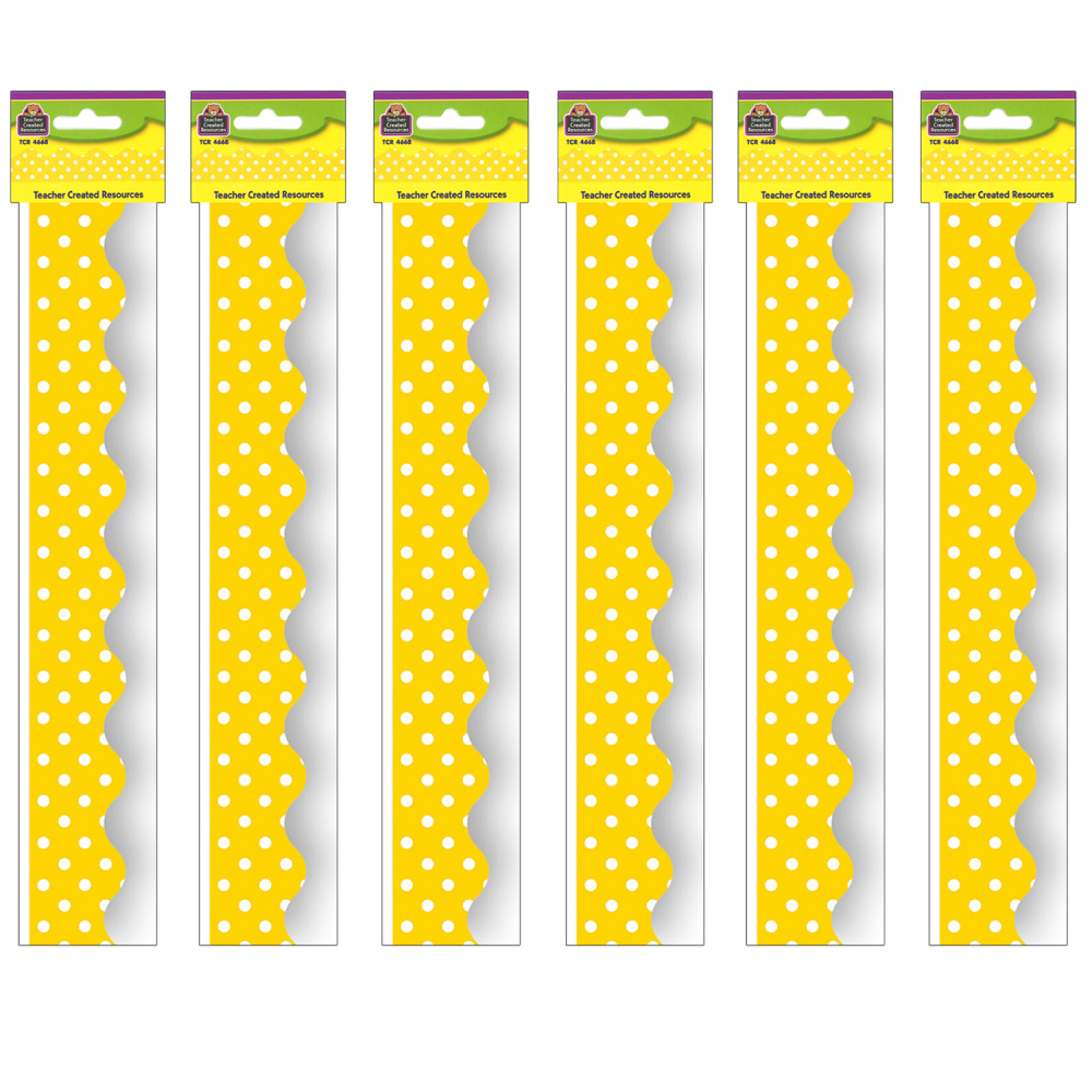 Teacher Created Resources Border Trim, Yellow Mini Polka