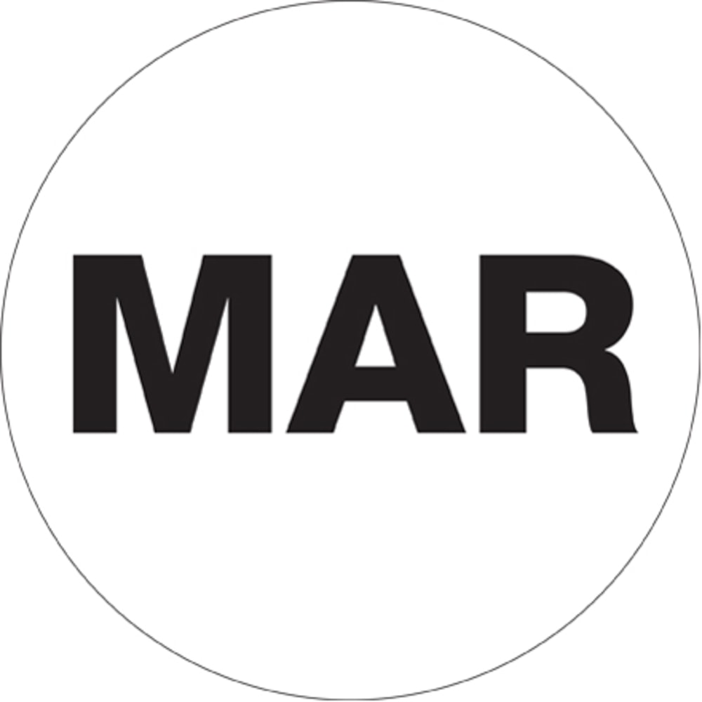 Tape Logic® White - "MAR" Months of the