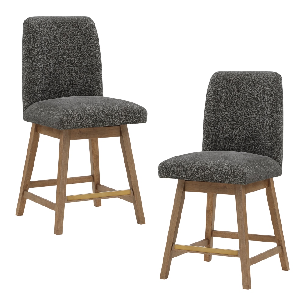 Office Star Finley Counter Height Swivel Stools, Charcoal/Med