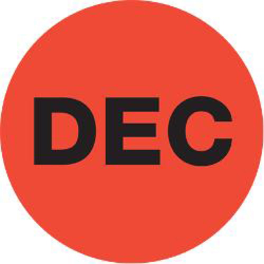 Tape Logic® Red - "DEC" Months of the