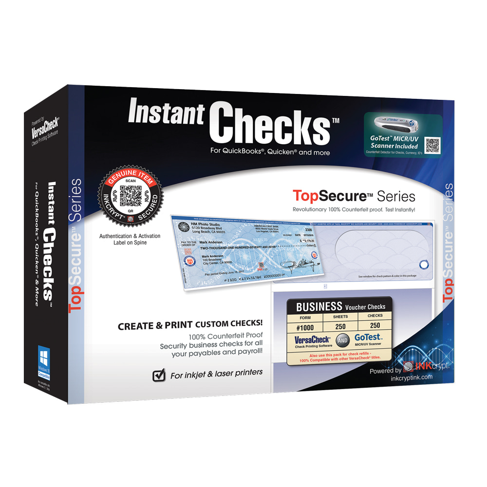 VersaCheck Instant Checks TopSecure Bundle, Form #1000, Business