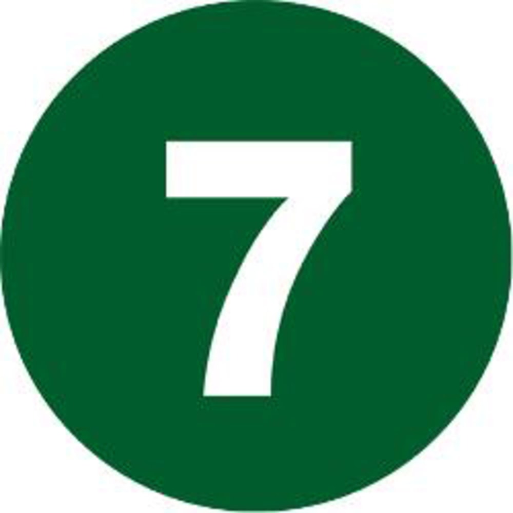 Tape Logic® Dark Green - "7" Number Labels