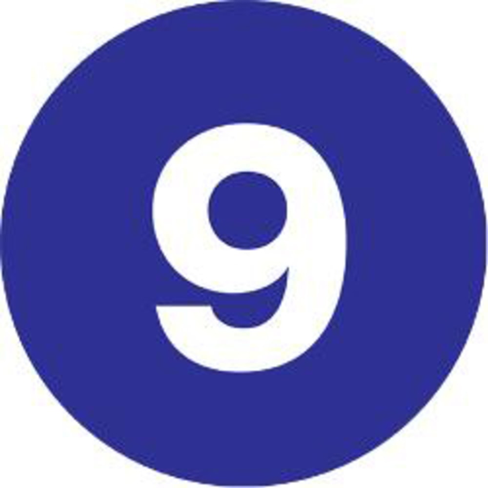 Tape Logic® Dark Blue - "9" Number Labels
