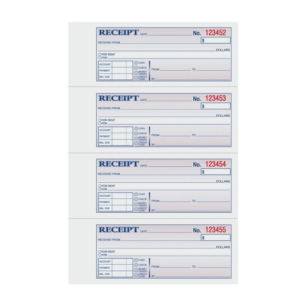 TOPS™ Manifold Receipt Book, 3-Part, 7 5/8" x