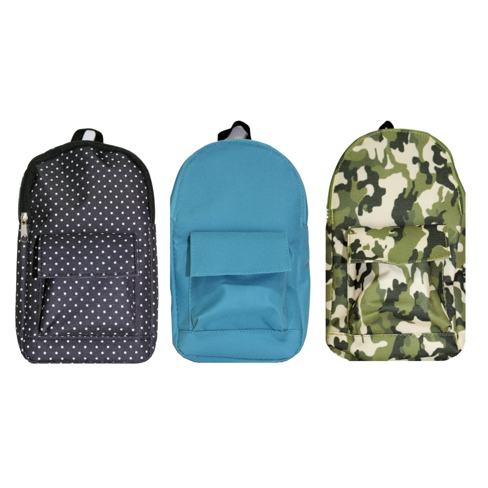 Inkology Mini Backpack Pencil Pouches, 1/2"H x 6"W