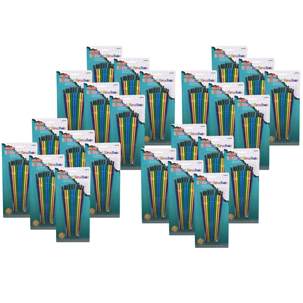 Charles Leonard Plastic Artist Paint Brushes, Assorted Colors,