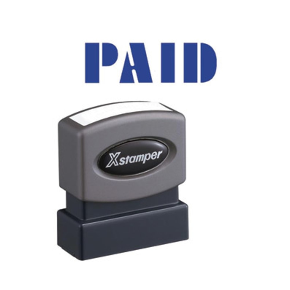 Xstamper® PAID Title Stamp, 100000 Impressions, Blue