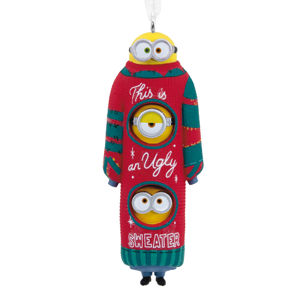 Hallmark Minions Ugly Christmas Sweater Ornament, 3-1/2”H x