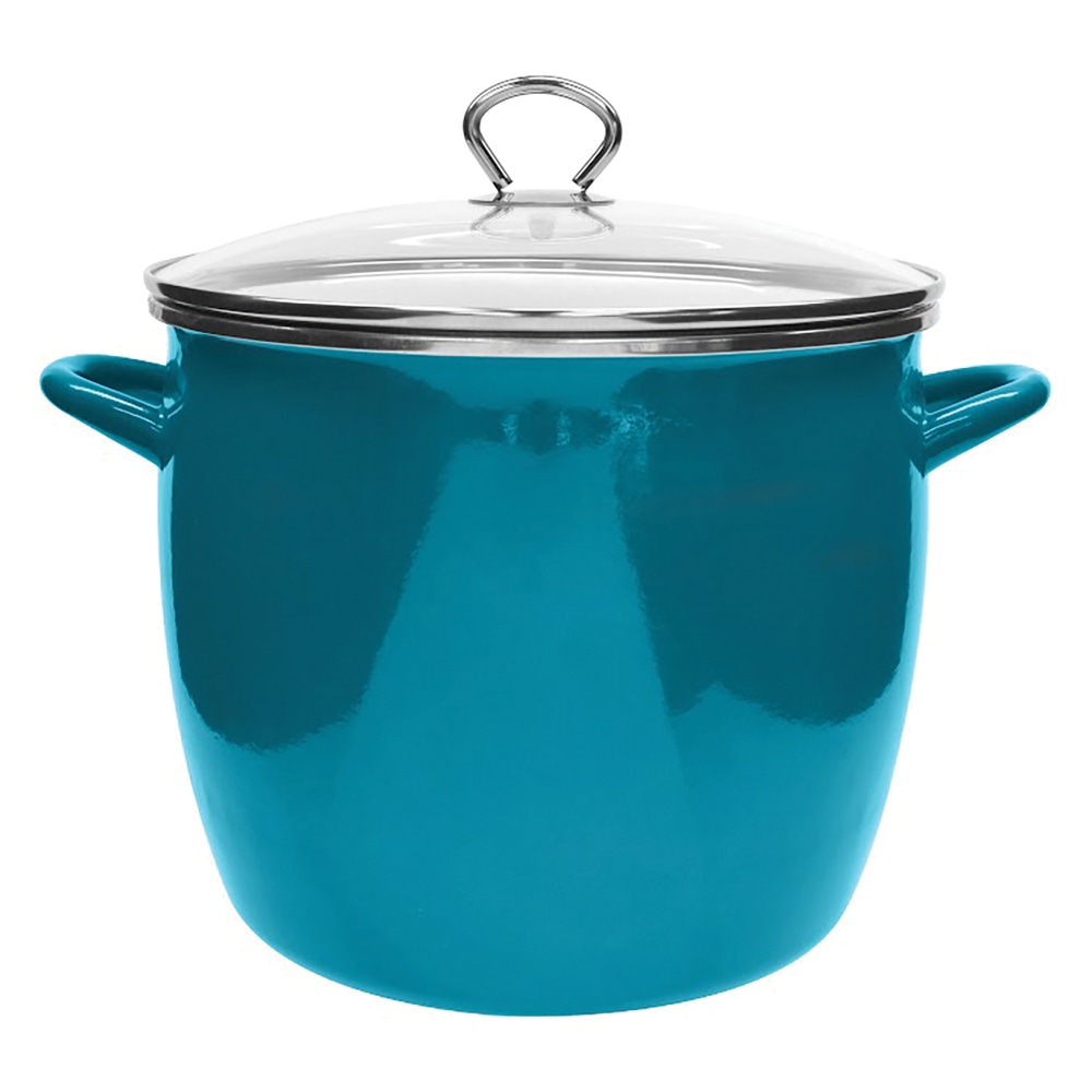 Vasconia® Enamel-On-Steel Stockpot With Glass Lid, 12 Qt,