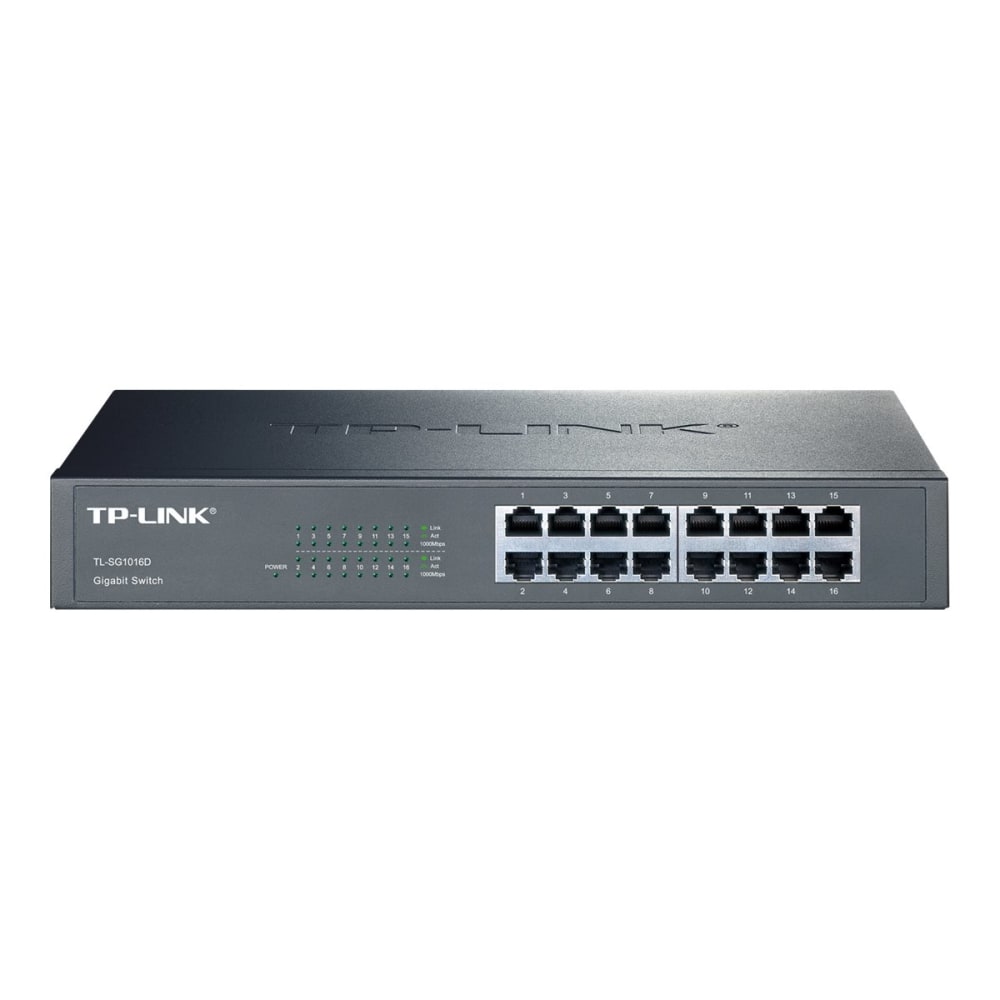 TP-Link® 16-Port Gigabit Ethernet Rackmount Switch, TL-SG1016D