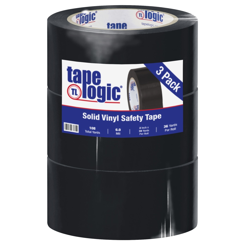 BOX Packaging Solid Vinyl Safety Tape, 3" Core,