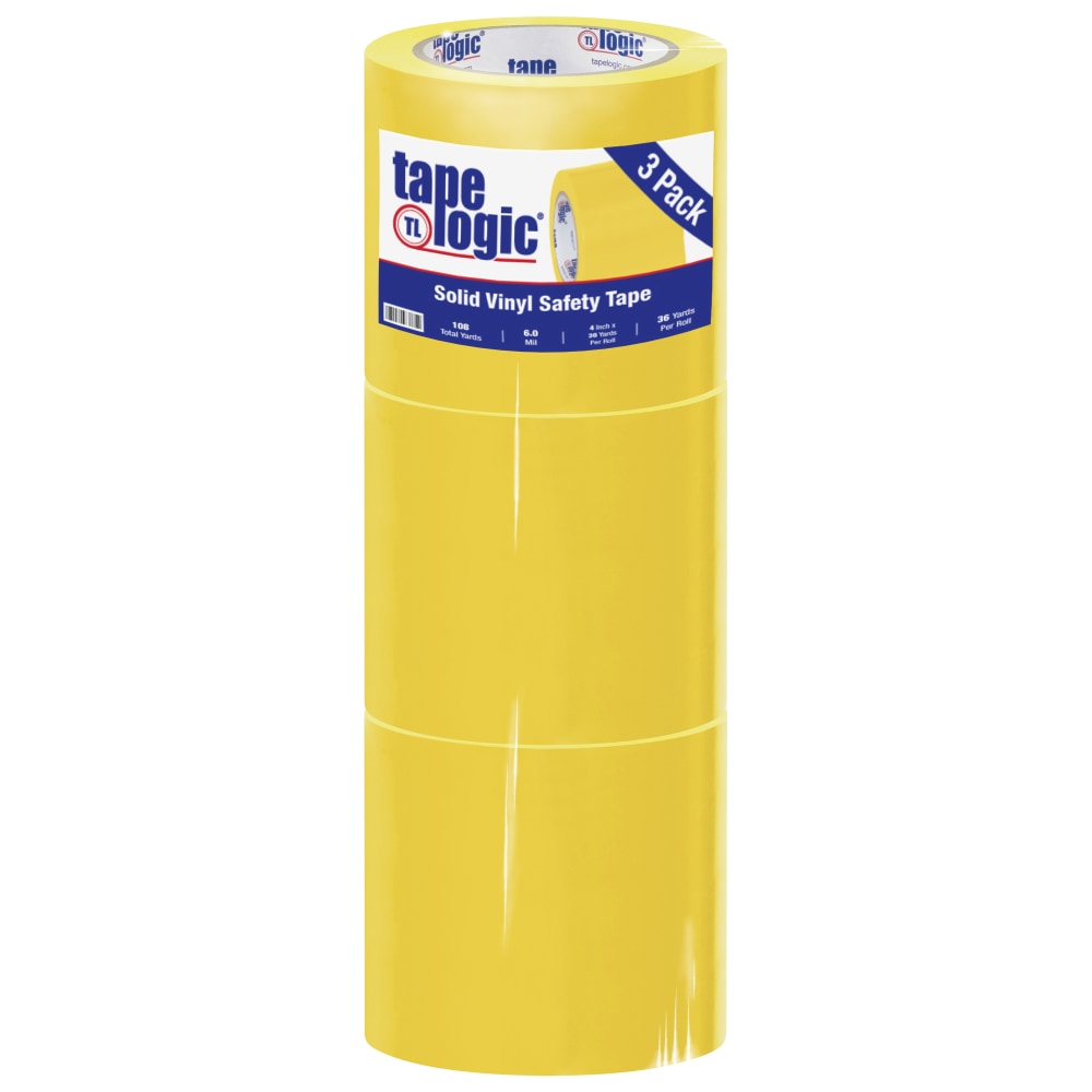 BOX Packaging Solid Vinyl Safety Tape, 3" Core,