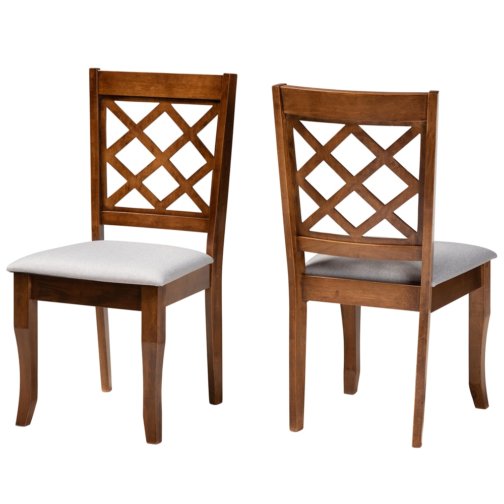 Baxton Studio Verner Dining Chairs, Gray/Walnut Brown, Set