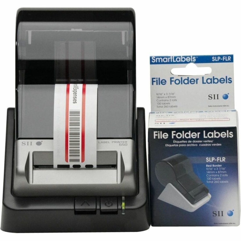 Seiko SLP-FLB White/Red File Folder Labels - Designed