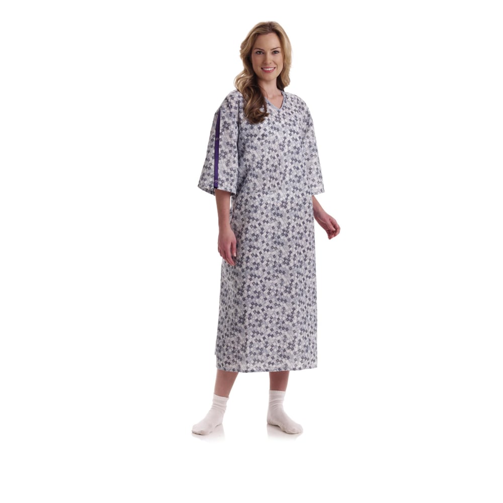 Medline Royale Print Deluxe Cut IV Patient Gowns,