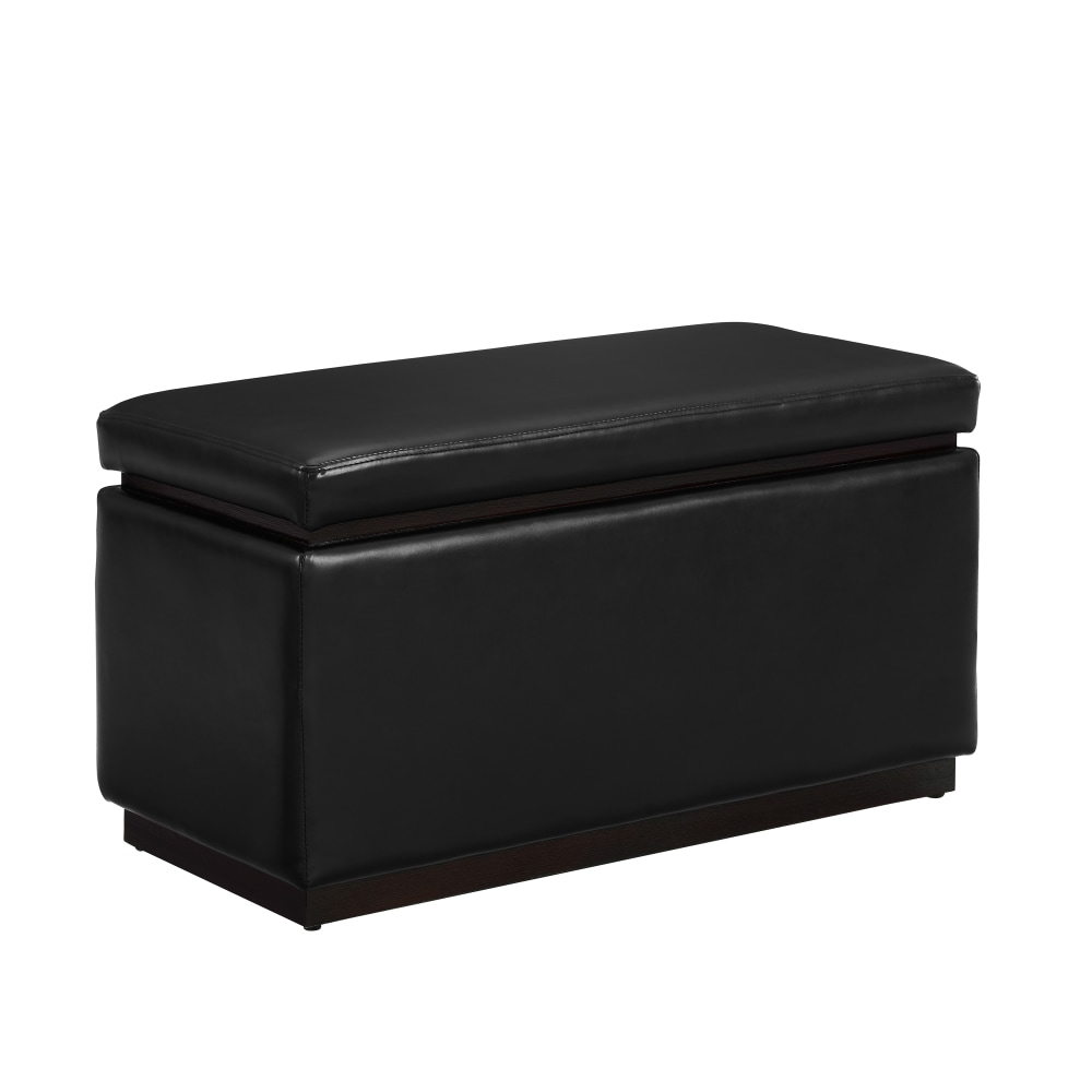 Linon Brenock Faux Leather Storage Ottoman, 18"H x