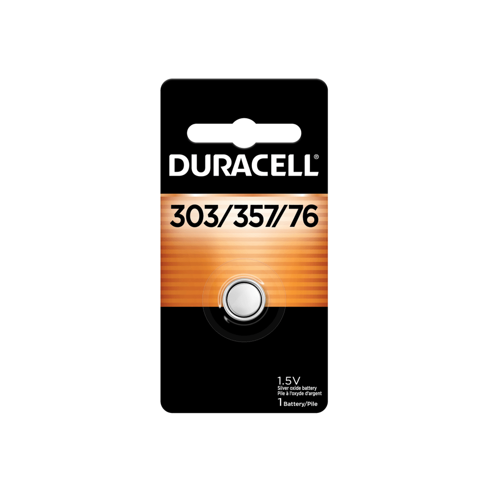 Duracell® 303/357 Silver Oxide Button Battery, Pack of