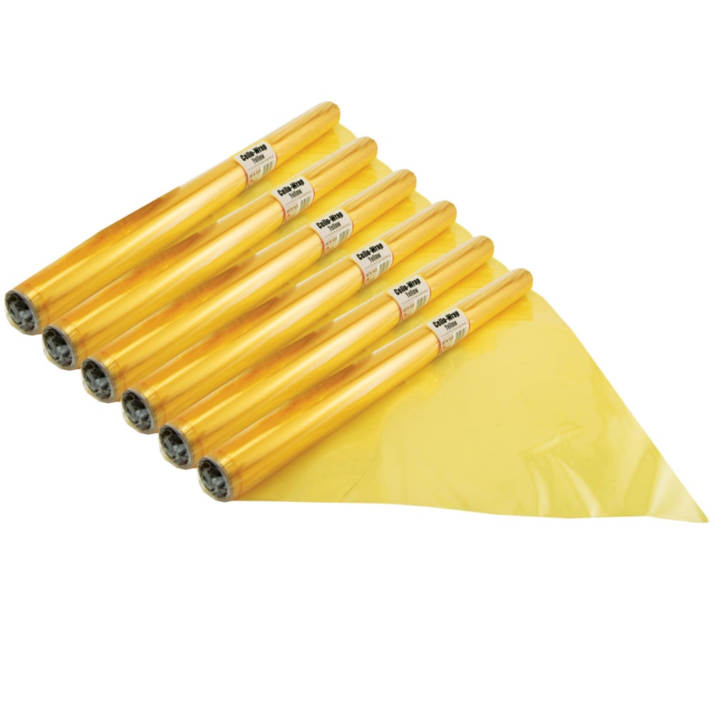 Hygloss Cello-Wrap Rolls, 20" x 12-1/2', Yellow, Pack