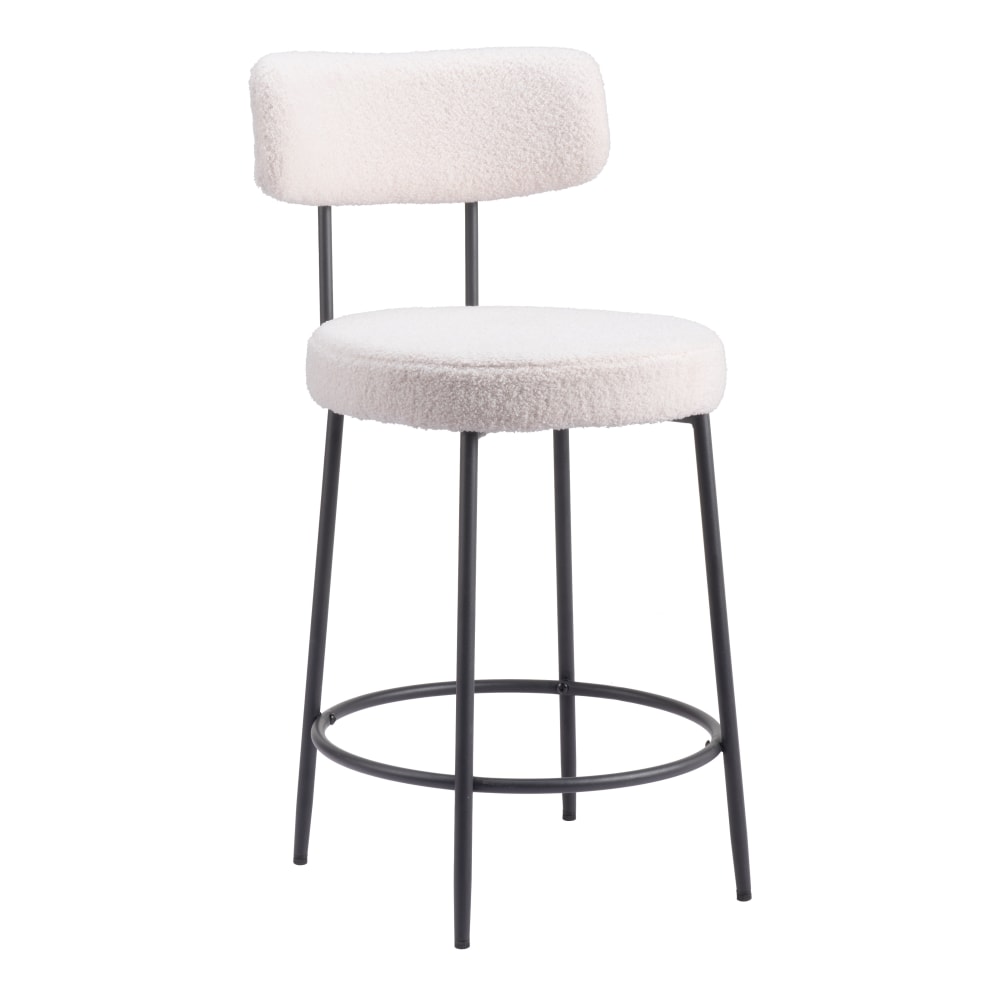 Zuo Blanca Counter-Height Stools, Ivory, Set Of 2